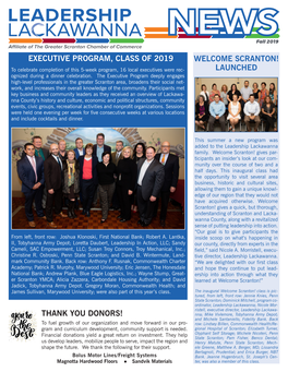 Executive Program, Class of 2019 Welcome Scranton!