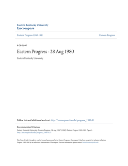 Eastern Progress 1980-1981 Eastern Progress