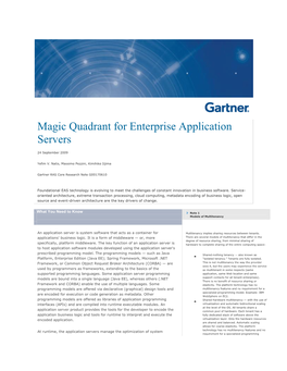 Magic Quadrant for Enterprise Application Servers