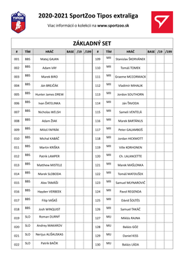 2020-2021 Sportzoo Tipos Extraliga Viac Informácií O Kolekcii Na