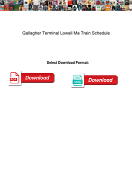 Gallagher Terminal Lowell Ma Train Schedule