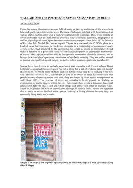 Wall Art and the Politics of Space: a Case Study of Delhi