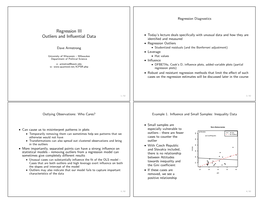 Regression III Outliers and Influential Data