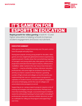 It's Game on for Esports in Education