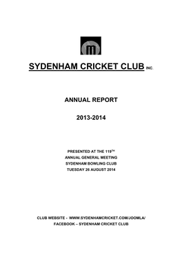 Sydenham Cricket Club Inc