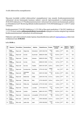 Avalik Elektrooniline Enampakkumine