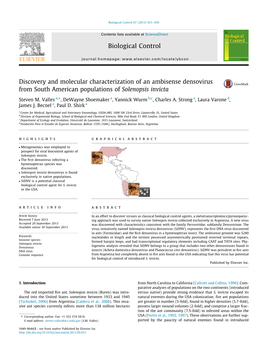 Discovery and Molecular Characterization of an Ambisense Densovirus from South American Populations of Solenopsis Invicta ⇑ Steven M