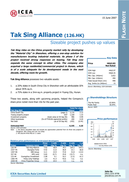 Tak Sing Alliance (126.HK) LASH F