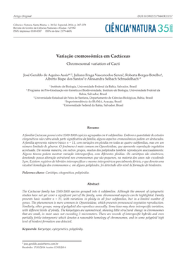 Variação Cromossômica Em Cactáceas Chromosomal Variation of Cacti