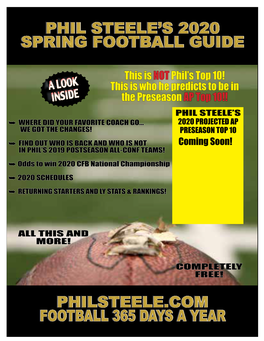Phil Steele's 2020 Spring Football Guide
