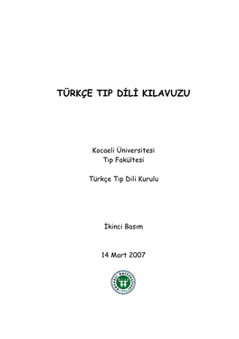 Türkçe Tip Dili Kilavuzu