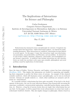 The Implications of Interactions for Science and Philosophy