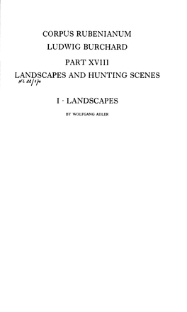 CORPUS RUBENIANUM LUDWIG BURCHARD PART XVIII LANDSCAPES and HUNTING SCENES F/C L L J L J O