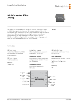 Mini Converter SDI to Analog