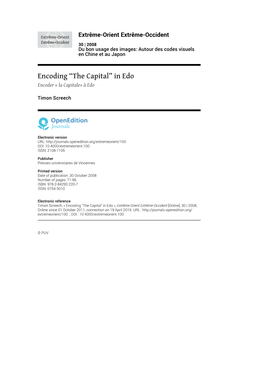 Encoding “The Capital” in Edo Encoder « La Capitale» À Edo