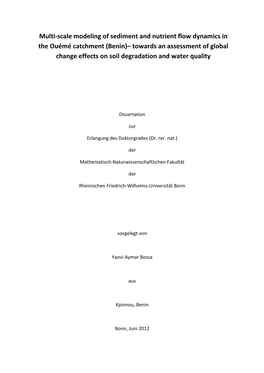 Multi-Scale Modeling of Sediment and Nutrient Flow Dynamics in The