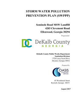 Storm Water Pollution Prevention Plan (Swppp)