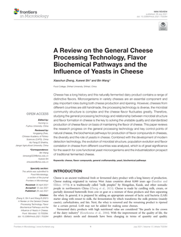 A Review on the General Cheese Processing Technology, Flavor Biochemical Pathways and the Influence of Yeasts in Cheese