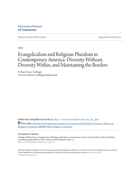 Evangelicalism and Religious Pluralism in Contemporary