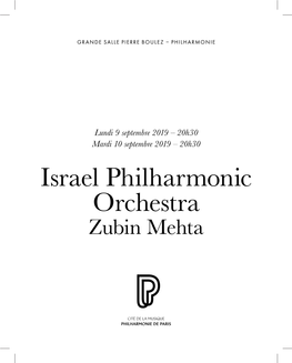 Israel Philharmonic Orchestra Zubin Mehta Programme