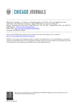 Molecular Phylogeny, Evolution, and Biogeography of South American Epiphytic Cacti