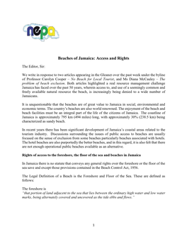 Beaches of Jamaica: Access and Rights