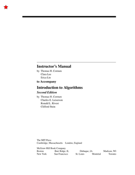 Introduction to Algorithms Second Edition by Thomas H