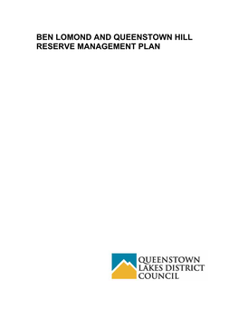 Ben Lomond and Queenstown Hill Reserve Management Plan