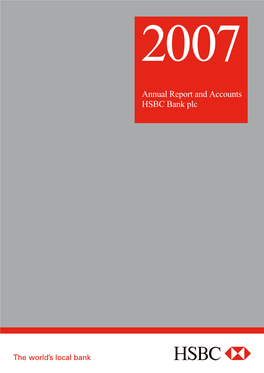 Annual Report and Accounts HSBC Bank Plc HSBC BANK PLC