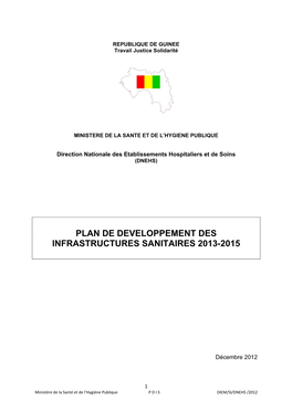 Plan De Developpement Des Infrastructures Sanitaires 2013-2015