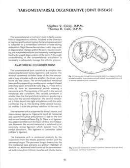 Tarsometatarsal Degenerative Joint Disease Can Be Tion in the Forefoot