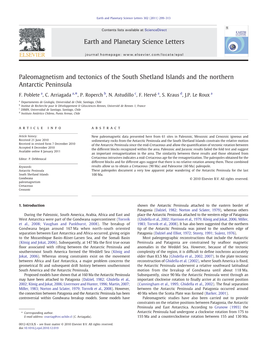 Paleomagnetism and Tectonics of the South Shetland Islands and the Northern Antarctic Peninsula