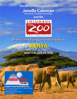 Columbus Zoo Kenya Flying Safari - June 11 to 20, 2020 Terms & Conditions
