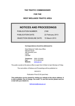 Notices and Proceedings