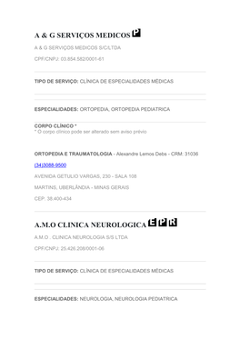 A & G Serviços Medicos A.M.O Clinica Neurologica