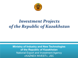 JSC Required Project Cost № Project Name Investment (Mln