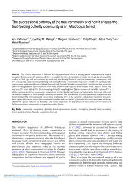 The Successional Pathway of the Tree Community and How It Shapes the Fruit-Feeding Butterﬂy Community in an Afrotropical Forest