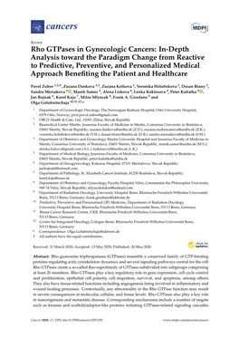 Rho Gtpases in Gynecologic Cancers: In-Depth