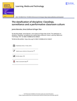 Classdojo, Surveillance and a Performative Classroom Culture