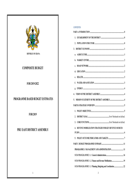 Composite Budget Pru East District Assembly