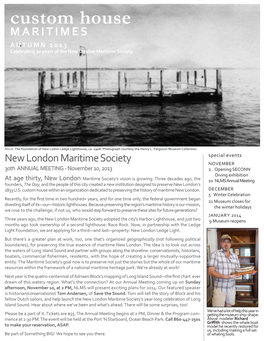 Custom House MARITIMES AUTUMN 2013 Celebrating 30 Years of the New London Maritime Society