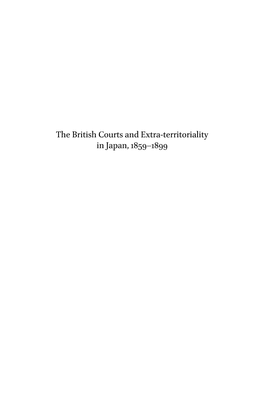 The British Courts and Extra-Territoriality in Japan, 1859–1899