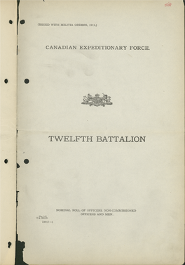 Twelfth Battalion