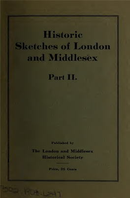 Historic Sketches of London Ontario