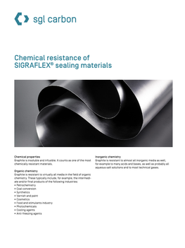 Chemical Resistance of SIGRAFLEX® Sealing Materials