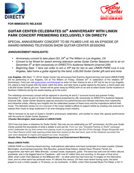 Guitar Center Celebrates 50 Anniversary with Linkin
