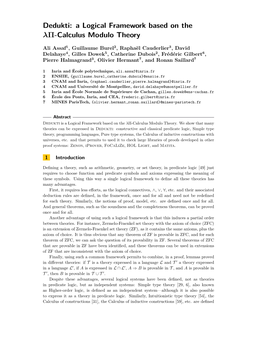 Dedukti: a Logical Framework Based on the Λπ-Calculus Modulo Theory