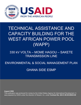 Technical Assistance and Capacity Building for the West African Power Pool (Wapp)