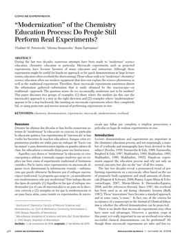 “Modernization” of the Chemistry Education Process: Do People Still Perform Real Experiments?