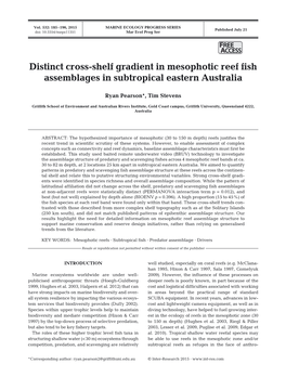 Distinct Cross-Shelf Gradient in Mesophotic Reef Fish Assemblages in Subtropical Eastern Australia